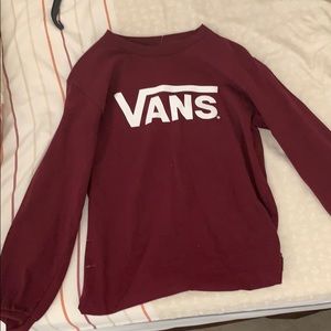 Vans long sleeve maroon shirt